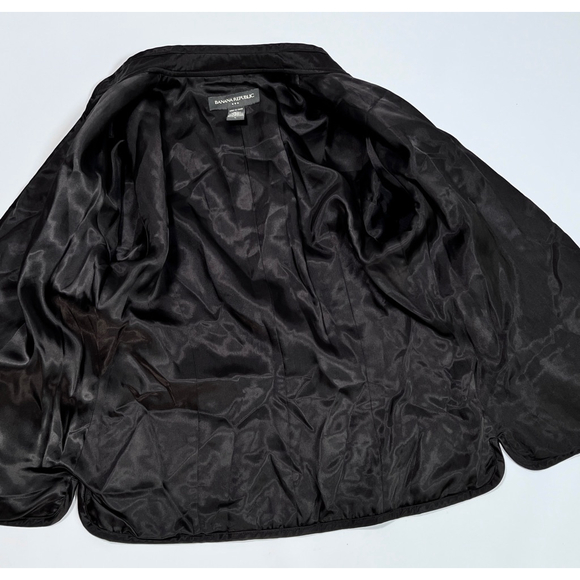 Banana Republic Womans Blazer Quilted Jacket Brown Silk Size L - Picture 8 of 11